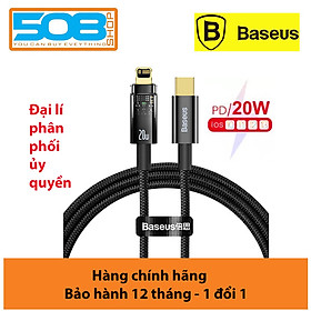 Mua Cáp sạc nhanh Baseus 20W  Cáp sạc nhanh Tự Ngắt Gen2 Baseus Explorer Series cho iPhone/iPad (Type C to iPhone Auto Power-Off  PD 20W) - Hàng chính hãng