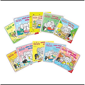 Combo Sách Ehon Nhật Bản kỹ năng sống kỹ năng vận động: Voi Pao Và Những Người Bạn - (Phần 2 Từ tập 11 đến 20) - Tặng Sách Sổ Tay Giáo Dục Gia Đình Nhật Bản