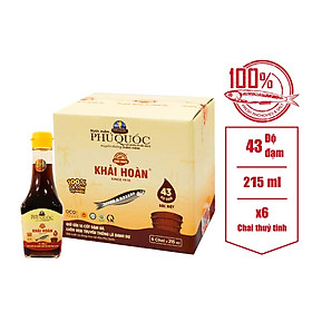 Nước mắm Khải Hoàn Phú Quốc 43 độ đam 215ml thùng 6 chai