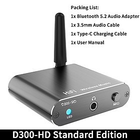 Mua ROGTZ - Bộ Thu Âm Thanh Bluetooth 5.2 D300-HD Âm thanh Hi-fi  Khoảng cách hoạt động 15m  Chip Bluetooth Qualcomm CSR Hỗ Trợ Optical/Coaxial/AUX  Giải mã APTX/APTX-HD/SBC/AAC  Pin 500mAh 10h  Plug-and-play  Type C - Hàng Chính Hãng
