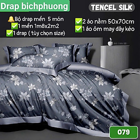 Bộ Drap gối CÓ MỀN Tencel vải nhập Hàn Quốc ,đỉnh cao mát mềm mại { drap mền và 3 áo gối