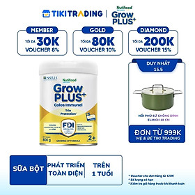 Sữa bột Nutifood GrowPLUS+ Sữa Non Immunel trên 2 tuổi Lon 800g