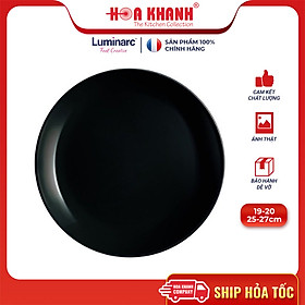 Đĩa Thủy Tinh Luminarc Diwali Đen 19cm - bộ 6 đĩa - P0789