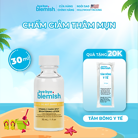 Chấm mụn Vitamin C giảm mụn nhanh sau 1 đêm cho da mụn thâm xỉn màu Bye Bye Blemish Vitamin C Dark Spot Brightening Lotion 30ml