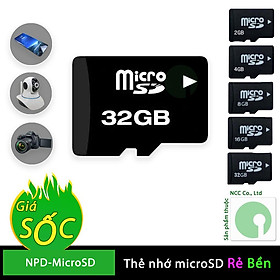 Thẻ nhớ MicroSD có bảo hành 12 tháng dùng kèm cho các thiết bị Điện thoại, máy ảnh, camera ip - NPD-MicroSD (Nhiều loại)