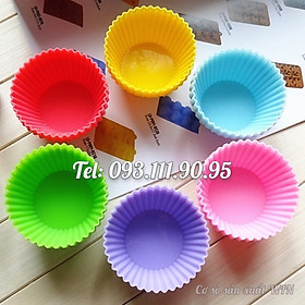 Mua Bộ 10 khuôn silicon 3 lớp làm bánh  rau câu  bánh bông lan  bánh da lợn hình tròn Cupcake – Mã số 1133