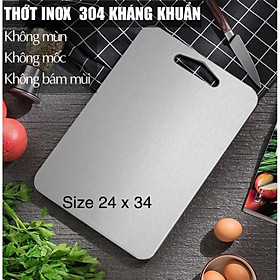 Mua Thớt Inox 304 Kháng Khuẩn Cừờng Lực- Vệ Sinh Dễ Dàng- Rã Đông Nhanh - Chống Ẩm Mốc - Không Xước Dăm- Không Mùn Gỗ