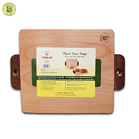 Thớt Gỗ Beech Chữ Nhật Quai Cầm Ngắn Dài 32.5, 39 cm - Đồ Gỗ Nhà Bếp Thương Hiệu Trường Sơn