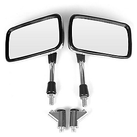 motorcycle rearview mirror Retro square rearview mirror For Honda for Kawasaki Bike