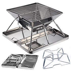 Bếp nướng BBQ không khói - Bếp nướng than hoa inox 304 - Cỡ vừa cho 4 đến 6 người 31x31cm