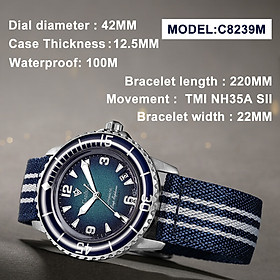 Đồng Hồ Nam Cadisen C8239M1 Chính Hãng Full Box Chống Nước Kính Chống Xước Dây Thép BH 2 Năm Máy Cơ
