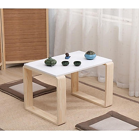 Bàn trà phòng khách cao cấp, bàn trà 1 tầng chân gỗ thông MOZI - ND031