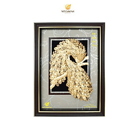 Mua Tranh Chim công xòe đuôi phú quý cát tường (82x108cm) MT Gold Art- Hàng chính hãng  trang trí nhà cửa  quà tặng dành cho sếp. đối tác  khách hàng