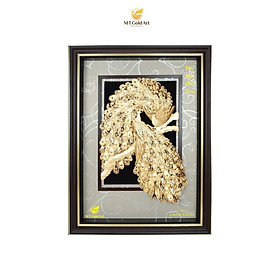 Tranh Chim công xòe đuôi phú quý cát tường (82x108cm) MT Gold Art- Hàng chính hãng, trang trí nhà cửa, quà tặng dành cho sếp. đối tác, khách hàng