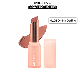 Son lì lâu trôi, mịn, che phủ viền môi, giúp môi mềm mại, tự nhiên chính hãng Mistine Pretty Me Semi Matte Lipstick 3.5g No.02