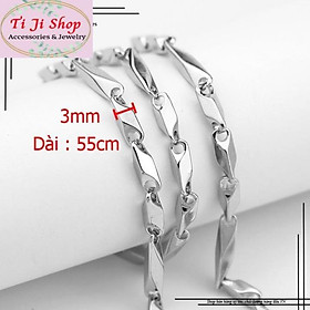 DÂY CHUYỀN INOX NAM HỎA TIỂN 3LY CÁCH ĐIỆU đẹp không đen