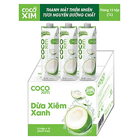 Thùng 12 Hộp Nước Dừa Cocoxim Xanh 1000ml x12 Hộp