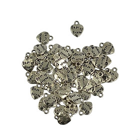 Wholesale Tibetan Silver Best Friend Love Heart Charms Pendants Necklace DIY Jewelry Making Pack of 50