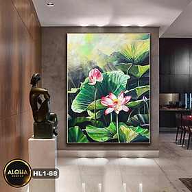 Mua Tranh Canvas Treo Tường Chủ Đề Hoa Sen Mềm Mại Nhẹ Nhàng Thanh Cao