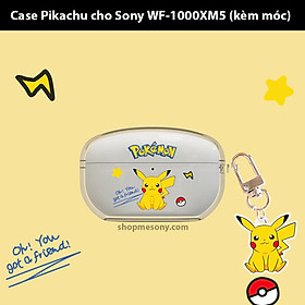 Ốp WF-1000XM5 - Case trong suốt Pikachu/Phi hành gia (kèm móc)