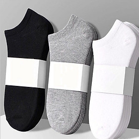 Tất vớ nữ trơn cổ ngắn ngang mắt cá chân cotton co giãn hút mồ hôi khử mùi nano seal combo 5 đôi