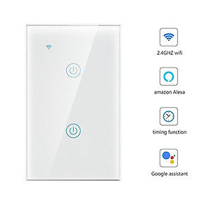 Mua Công tắc điện thông minh Wifi cảm ứng 2 nút giá rẻ - màu trắng HCN - Hàng nhập khẩu