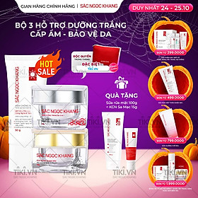 Combo Mờ Nám - Nâng Tông - Bảo Vệ Toàn Diện Kem chống nắng 50g + kem ngày 30ml + kem đêm 30g (Sắc Ngọc Khang Official)