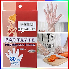 Mua Combo 2 hộp bao tay Detoco chế biến thực phẩm  dược phẩm  phòng thí nghiệm  Y tế  nhựa PE chính phẩm 80 cái/hộp.