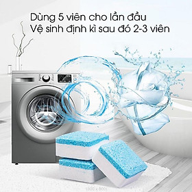 Viên tẩy vệ sinh lồng máy giặt diệt khuẩn 99% và tẩy sạch cặn bã trong