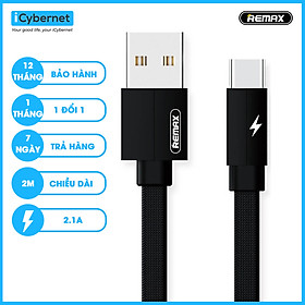 Cáp sạc 2.1A bọc dù siêu bền Remax RC-094 chống đứt gãy chiều dài 2m - Hàng chính hãng