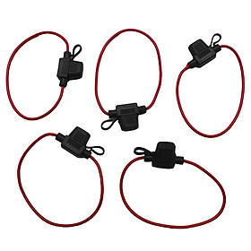 5Pcs In-line Fuse Holder Mini Blade Fuse w/ 14AWG Cable DC 12V for Car Auto