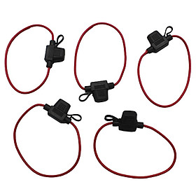 5Pcs In Holder  Fuse w/ 14AWG Cable DC 12V for Car Auto