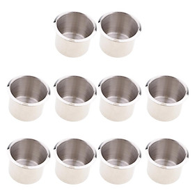 10pc 2.68'' Stainless Steel Cup Drink Holder Mount for Marine Yacht Truck RV