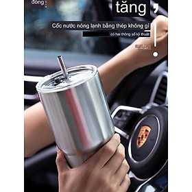 Ly giữ nhiệt 900ml sơn nhám inox 304 bình giữ nhiệt nóng lạnh, giữ nhiệt 20 giờ , tặng túi và bộ ống hút, 1 đổi 1