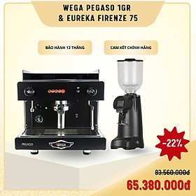 Mua  Combo máy pha  máy xay cà phê  - Wega Pegaso 1 group và Eureka Firenze 75 - Hàng nhập khẩu chính hãng