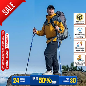 Gậy Leo Núi Dã Ngoại Gậy Trekking Có Thể Điều Chỉnh Độ Cao Làm Từ Hợp Kim Nhôm Chắc Chắn - Hãng dododios - Gậy leo núi Đỏ