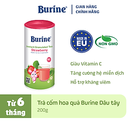 Trà cốm hoa quả Burine (HiPP) dinh dưỡng dành cho bé - Vị Dâu tây giúp hỗ trợ giảm viêm nhiễm, tăng cường đề kháng (Không dành cho trẻ dưới 6 tháng tuổi)