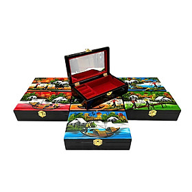 Hộp nữ trang Sơn Mài Cao Cấp 12x20x6 cm đựng đồ trang sức, vật dụng nhỏ xinh, trang trí, quà tặng ý nghĩa