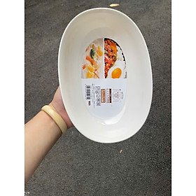 Đĩa bầu dục sâu lòng màu trắng 1.0L - Hàng nội địa Nhật Bản nhập khẩu chính hãng