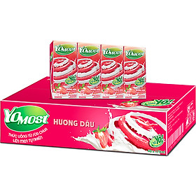 Thùng 48 Hộp Sữa Chua Lên Men Tự Nhiên Yomost Vị Dâu 170ml Hộp