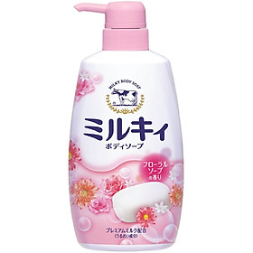 Sữa Tắm Cow Milky Body Soap Nhật Bản 550ml - Hương Hoa Hồng, Hoa Cỏ Mẫu Mới Nhất