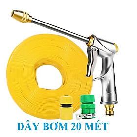 Mua Vòi Xịt Rửa Xe️ Bộ dây vòi xịt nước rửa xe  tưới cây   tăng áp 3 lần  loại 20m 206701-2 đầu đồng  cút  nối