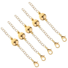 5pcs 10mm Round Ball Magnetic Lobster Clasps Closures for Necklace Bracelet