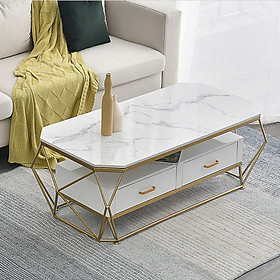 Mua Bàn trà kim loại mặt đá BTMSF6 Tundo có ngắn kéo thông minh  tiện lợi