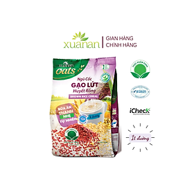 Ngũ Cốc Gạo Lứt Huyết Rồng Xuân An [ít đường] Túi 400G {25g*16 gói}(Tặng Kèm 1 Túi Yến Mạch 150G)