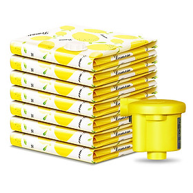 Mua Combo 10 Túi hút chân không đựng chăn  quần áo  ga gối hình trái chanh kèm tay bơm (A）