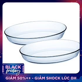 Combo 2 Khay Nướng Thủy Tinh Luminarc Oval 30 x 20 cm - J1338