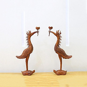 Mua Bộ đồ thờ cặp hạc cao 60cm   hạc gỗ hương  bằng gỗ trên bàn thờ