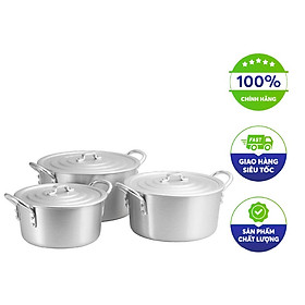 Mua Bộ 3 Nồi Nhôm Kim Hằng ĐB Quai Tròn Xi Bóng T3 Nhỏ 16-18-20