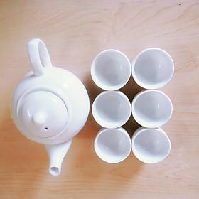 Mua  Có sẵn  Bộ ấm trà Bát Tràng dáng bẹt cỡ vừa dung tích 550ml  chén không tai (không quai)